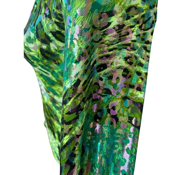 VINTAGE Y2K RARE EQUESTRIAN HOBBY HORSE WESTERN LEOPARD IRRIDESCEN TOP XSMALL #6 - Picture 4 of 5